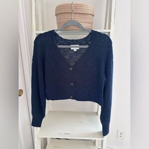Jun & Ivy navy blue cropped sweater Size XS